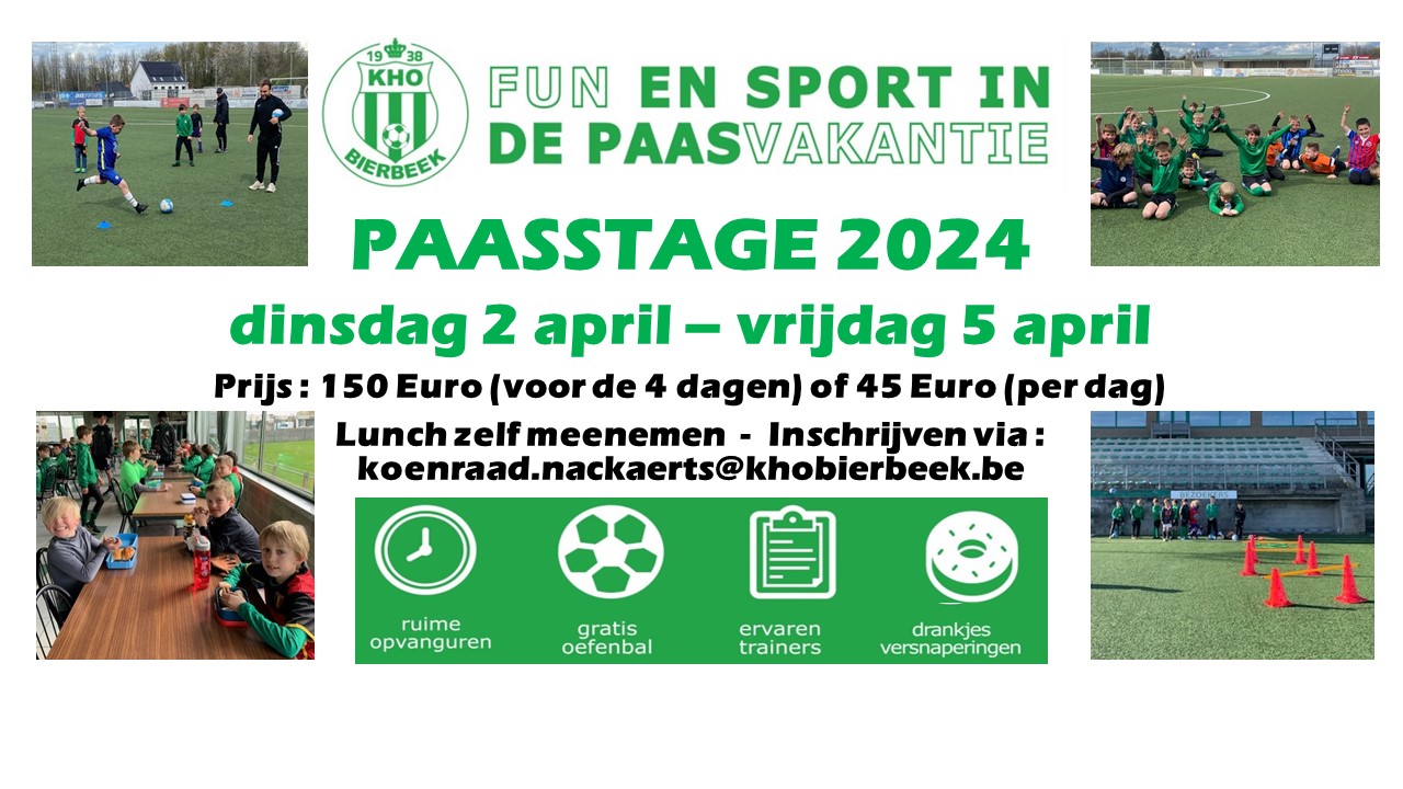 KHO Paasstage van 2 t.e.m. 5 april 2024